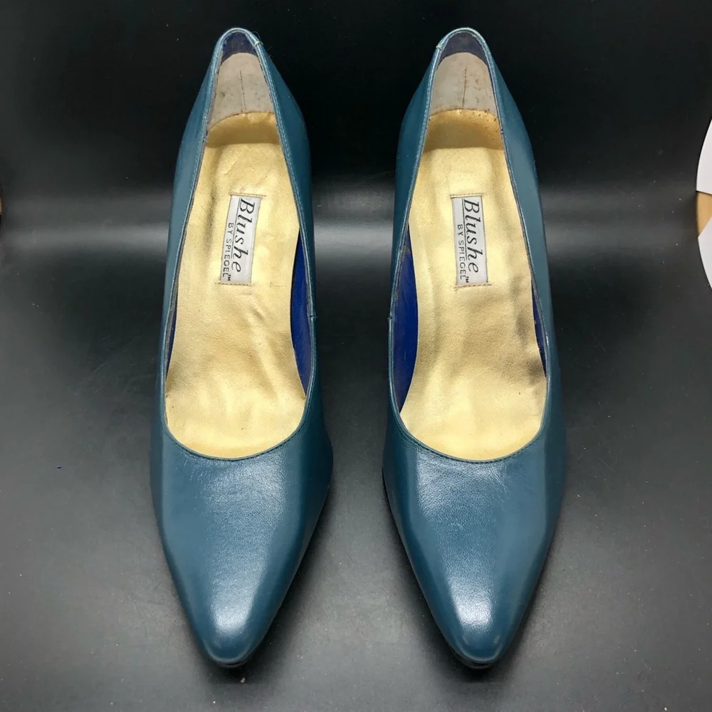 Vintage Blushe by Spiegel turquoise heels 8